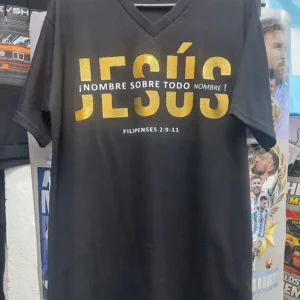 Remera JESUS (dtf dorado)